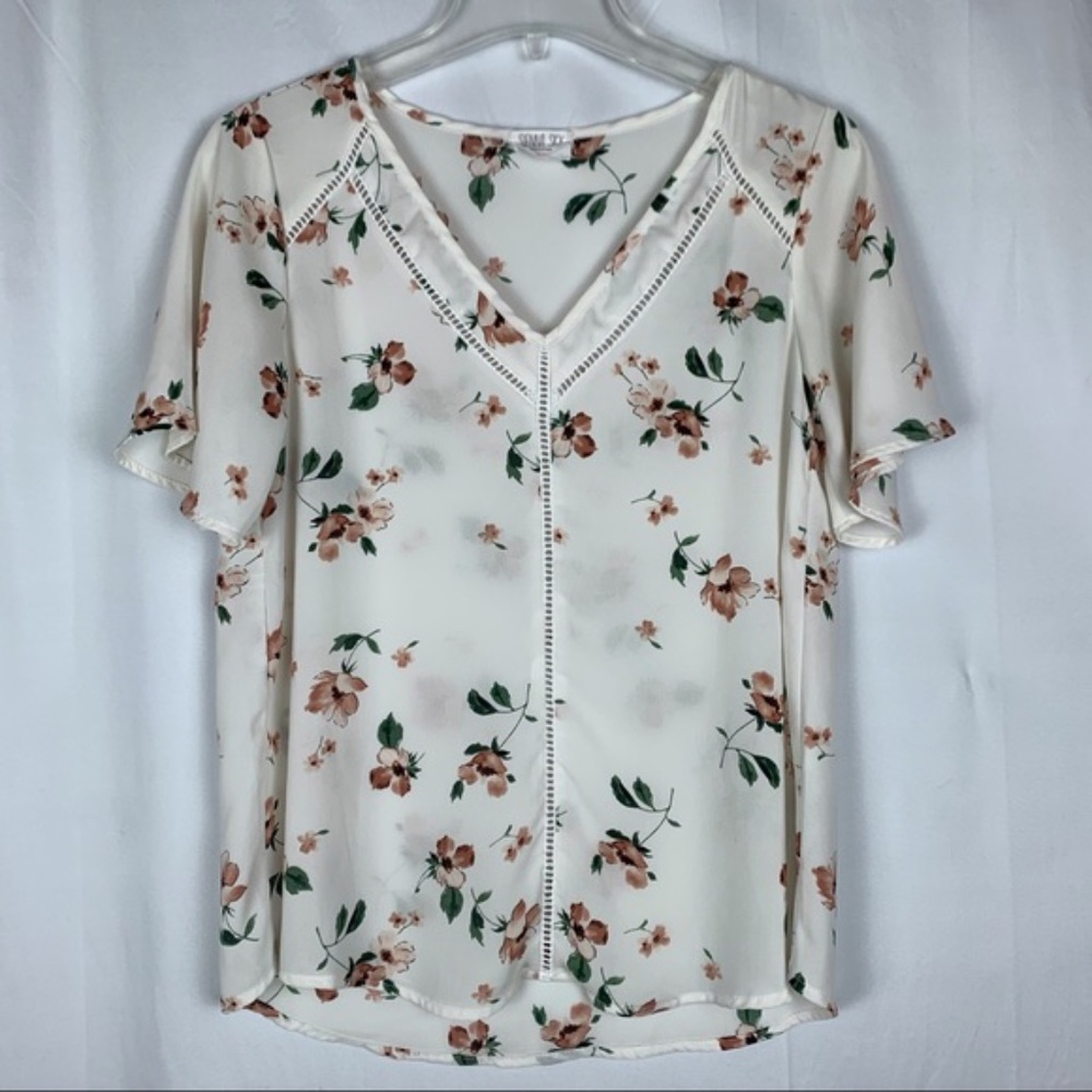 Sienna Sky women's floral short sleeve shirt XS
